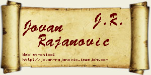 Jovan Rajanović vizit kartica